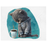 Sleepy Cat 100% Polyester Soft Silk Touch Fabric Throw Blanket - Cozy, Durable and Adorable